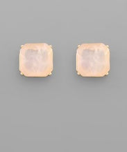 Load image into Gallery viewer, Square Stone Earring
