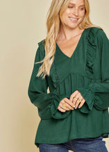 Load image into Gallery viewer, Long Sleeve Ruffle Top