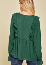 Load image into Gallery viewer, Long Sleeve Ruffle Top