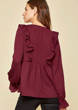 Load image into Gallery viewer, Long Sleeve Ruffle Top