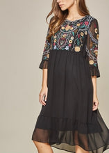 Load image into Gallery viewer, Black Floral Dress