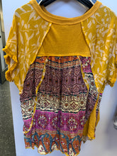 Load image into Gallery viewer, Multi Printed Short Frayed Plus Top